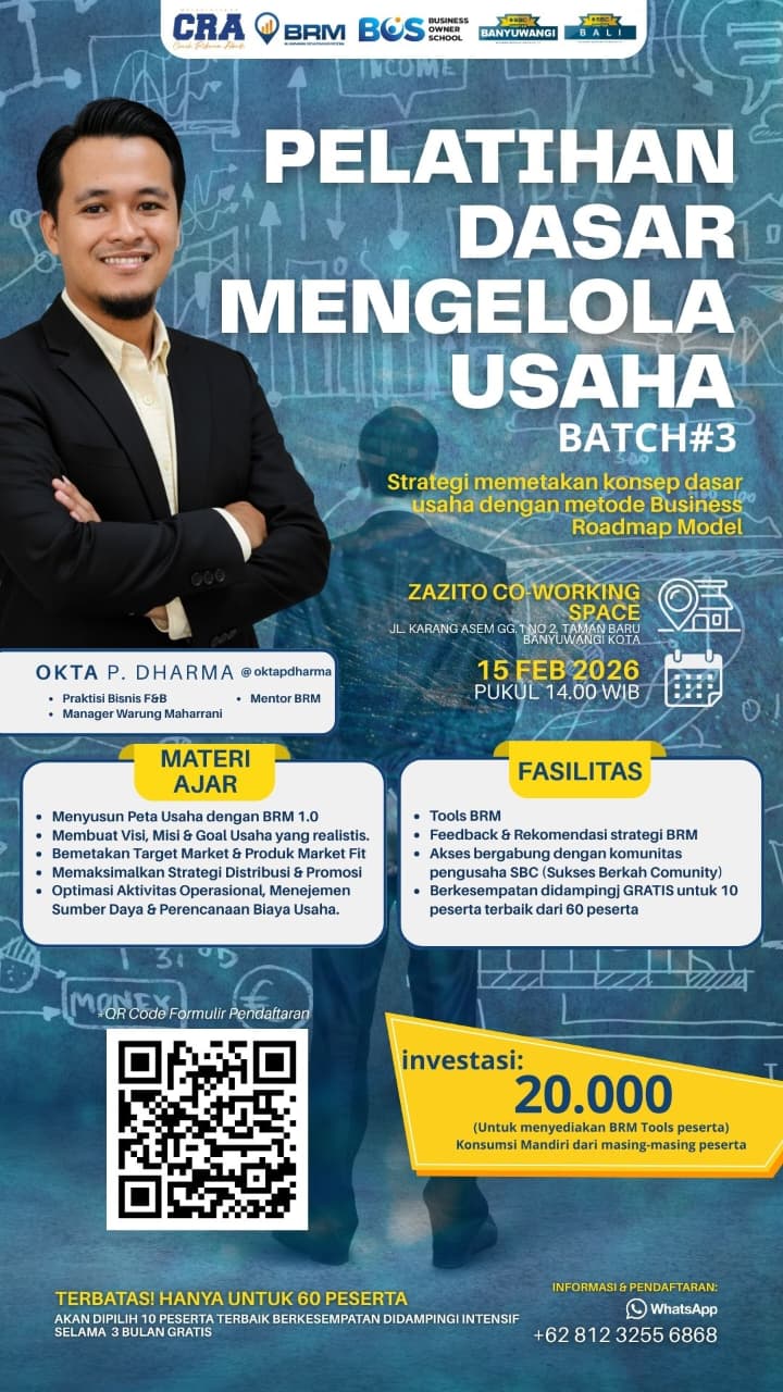 Pelatihan Pengembangan Bisnis dengan Metode Business Roadmap Model BATCH #3